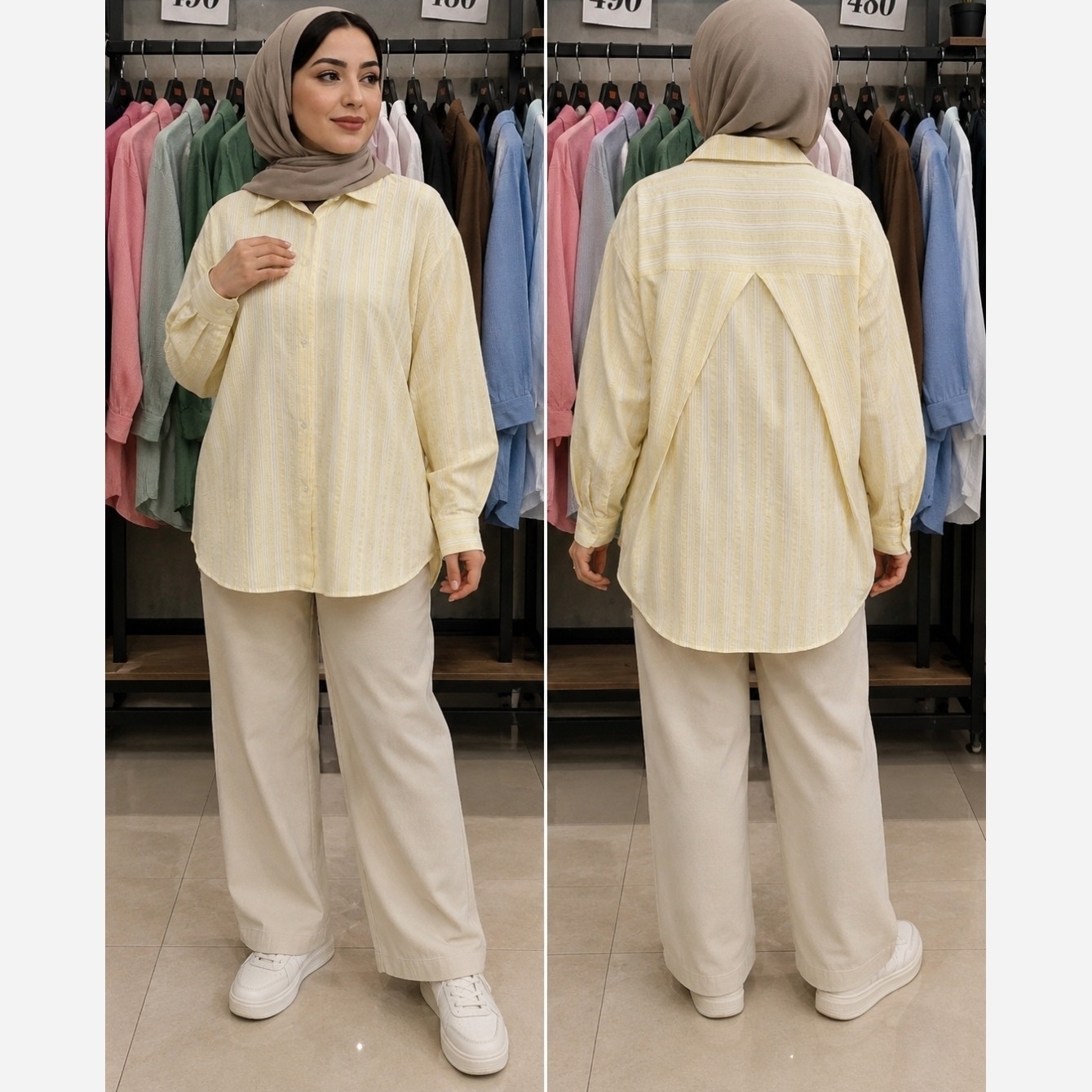شومیز پشت پیله هشتی لینن zara