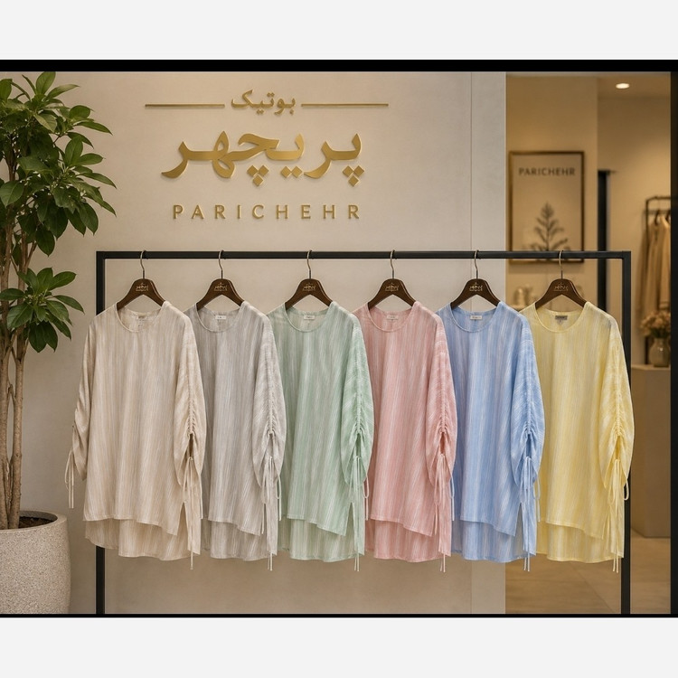 شومیز مانتویی لینن Zara پشت بلند