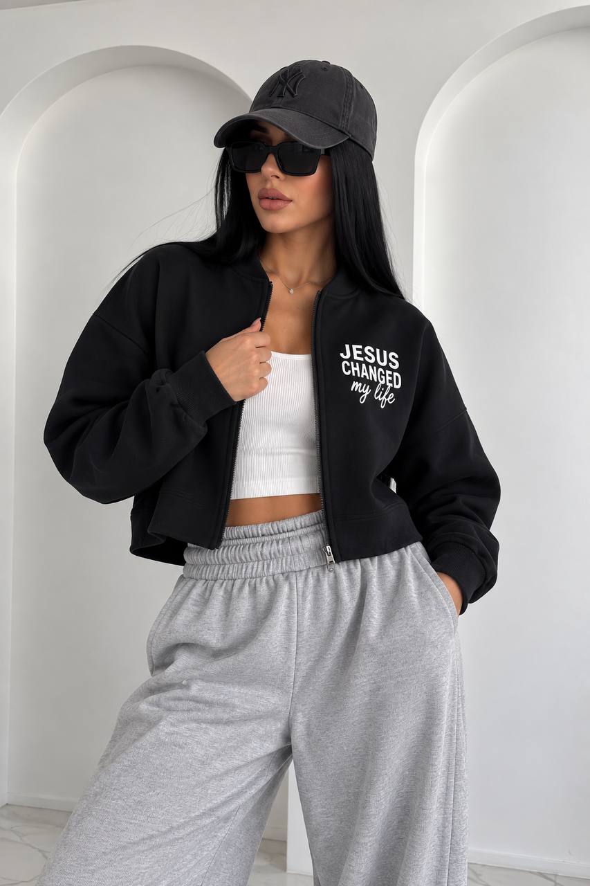 سویی شرت کراپ jesus