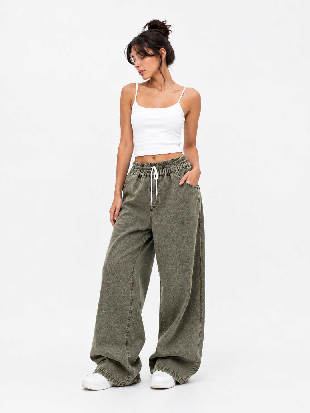 شلوار کتان ریزشی BAGGY STYLE سنگشور فول بگ